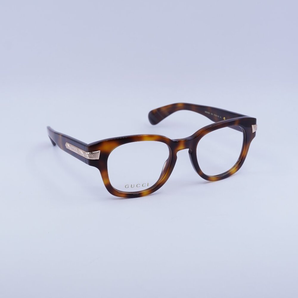 Gucci GG1518O 002 Eyeglasses Havana 51mm Square Frame